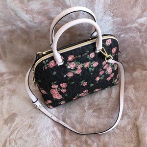 New Michael Kors Roses Cindy Dome Satchel